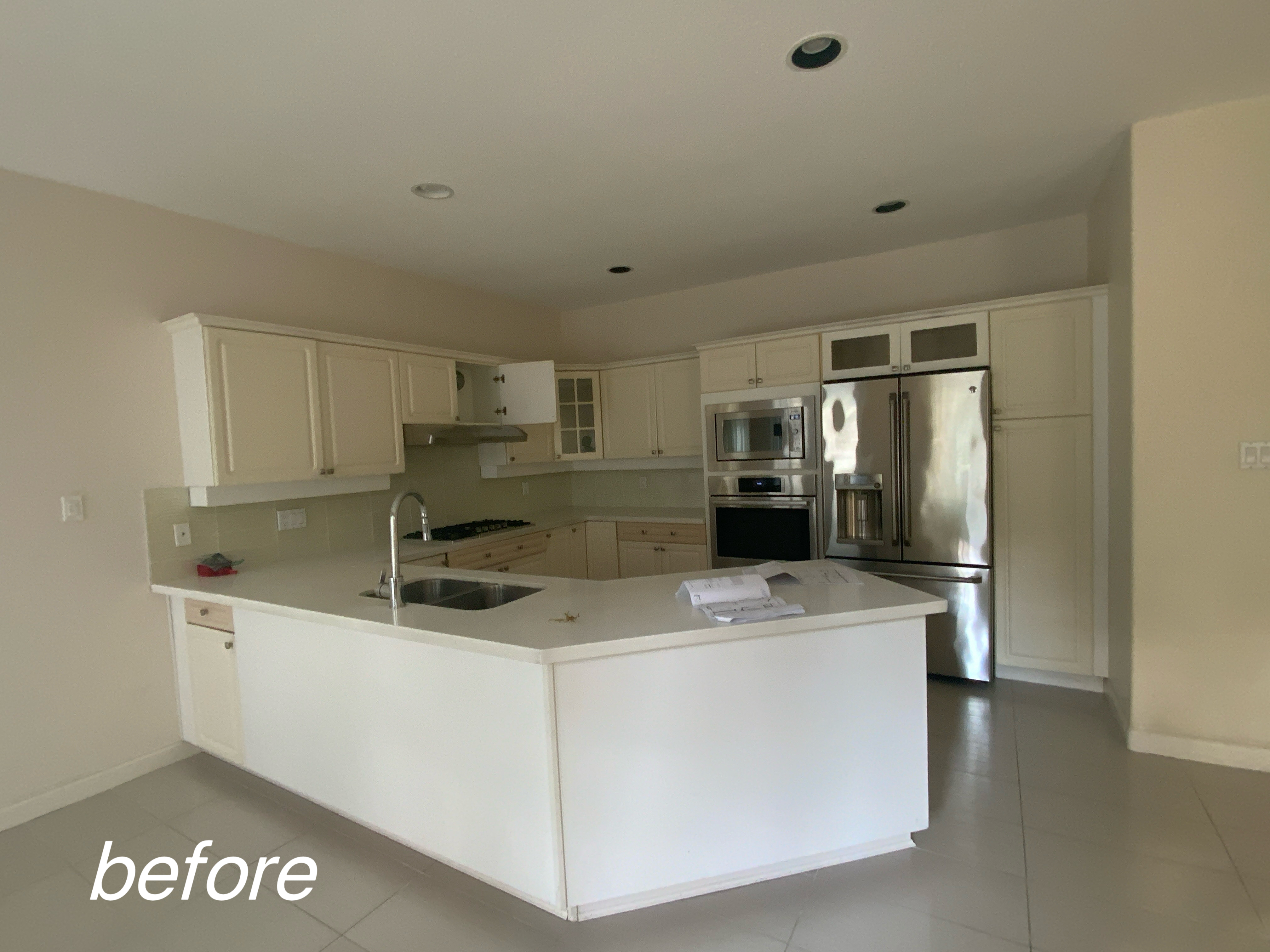 Custom Kitchen Renovation with Black Fixtures - Before 1