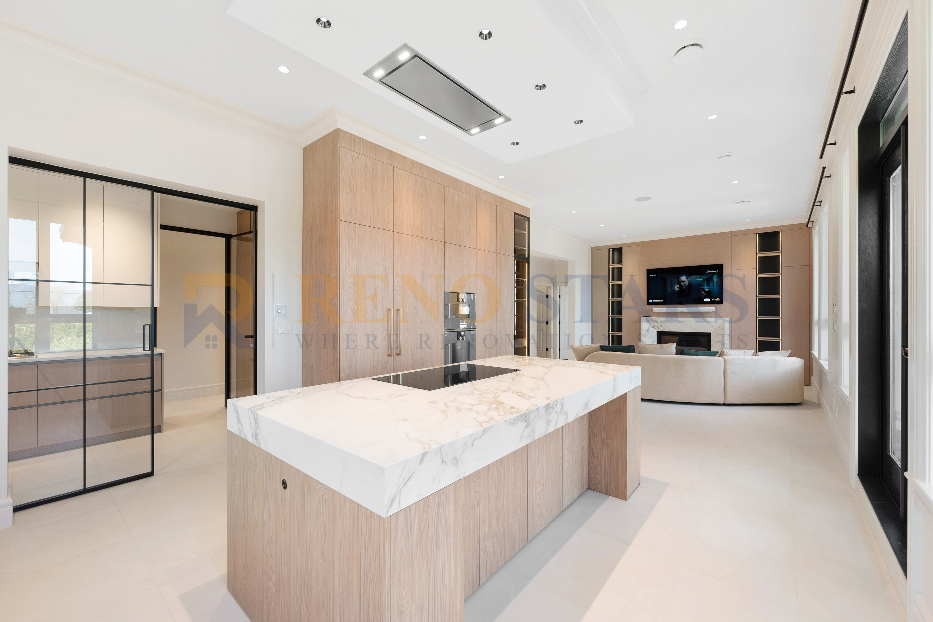 Custom Kitchen Renovation with Gold Fixtures - After 2