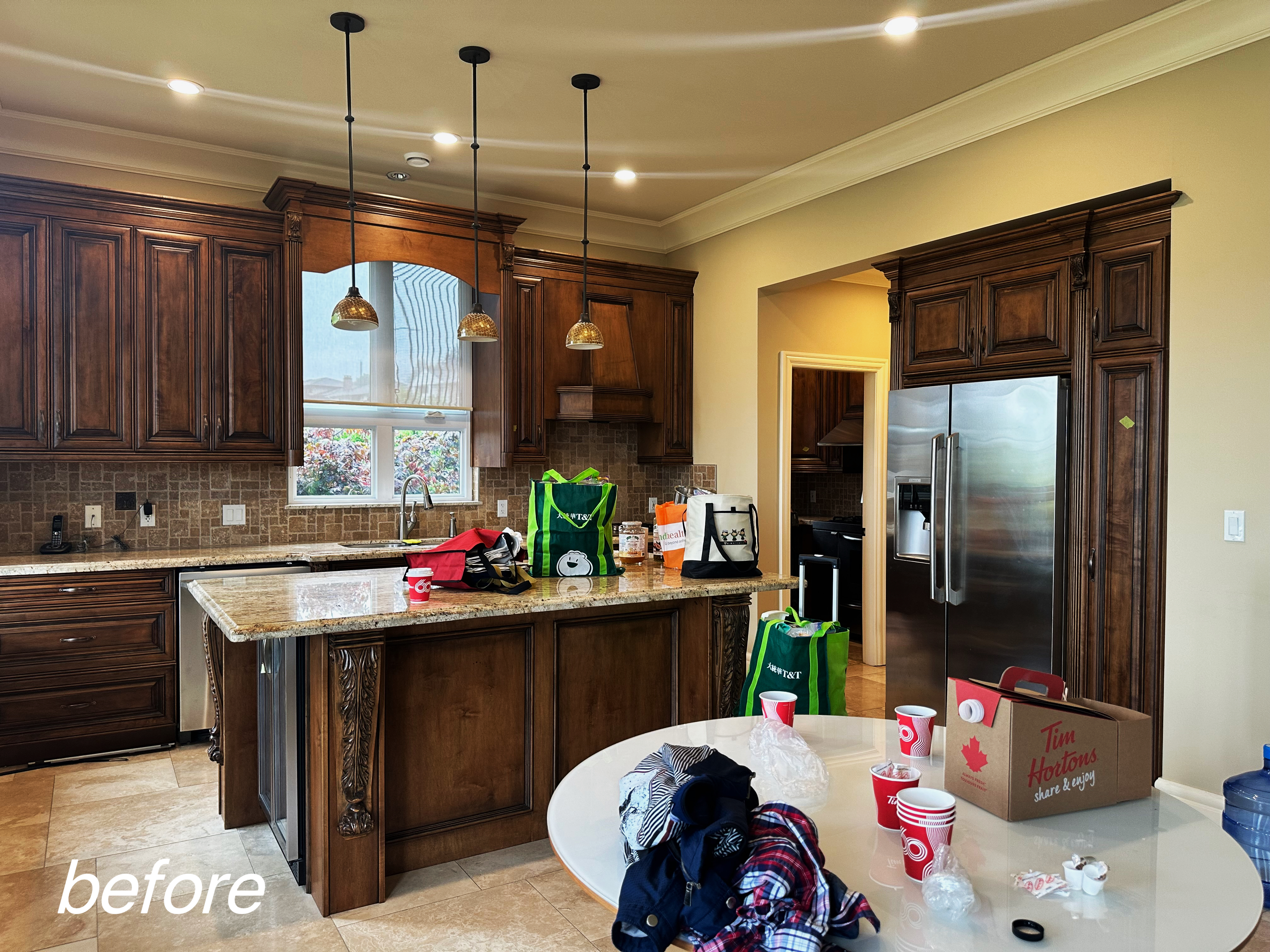 Custom Kitchen Renovation with Gold Fixtures - Before 2