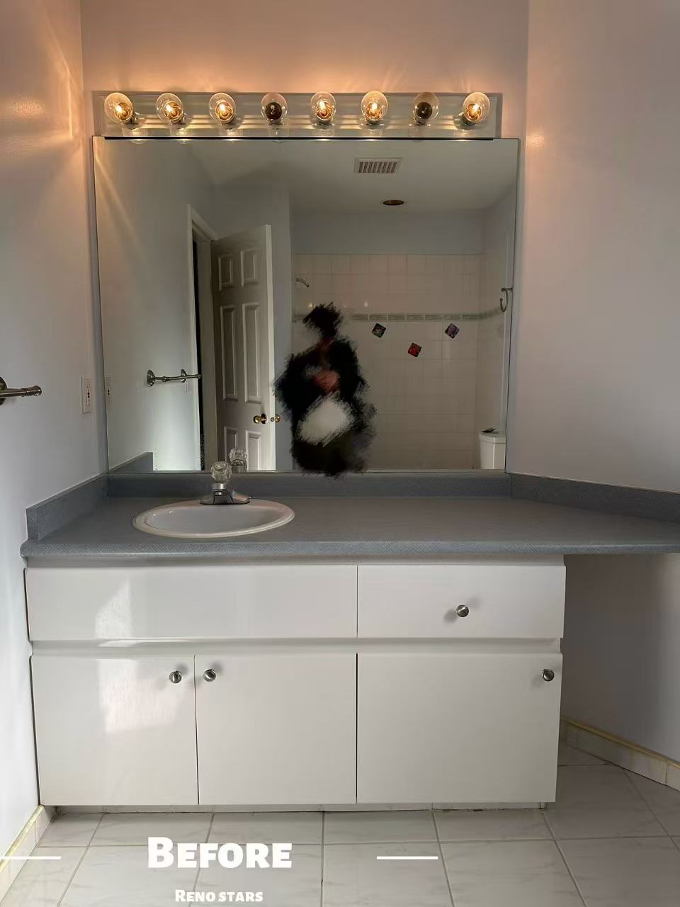 Daughter's Bath Renovation with Gray Tiles - Before Renovation 1