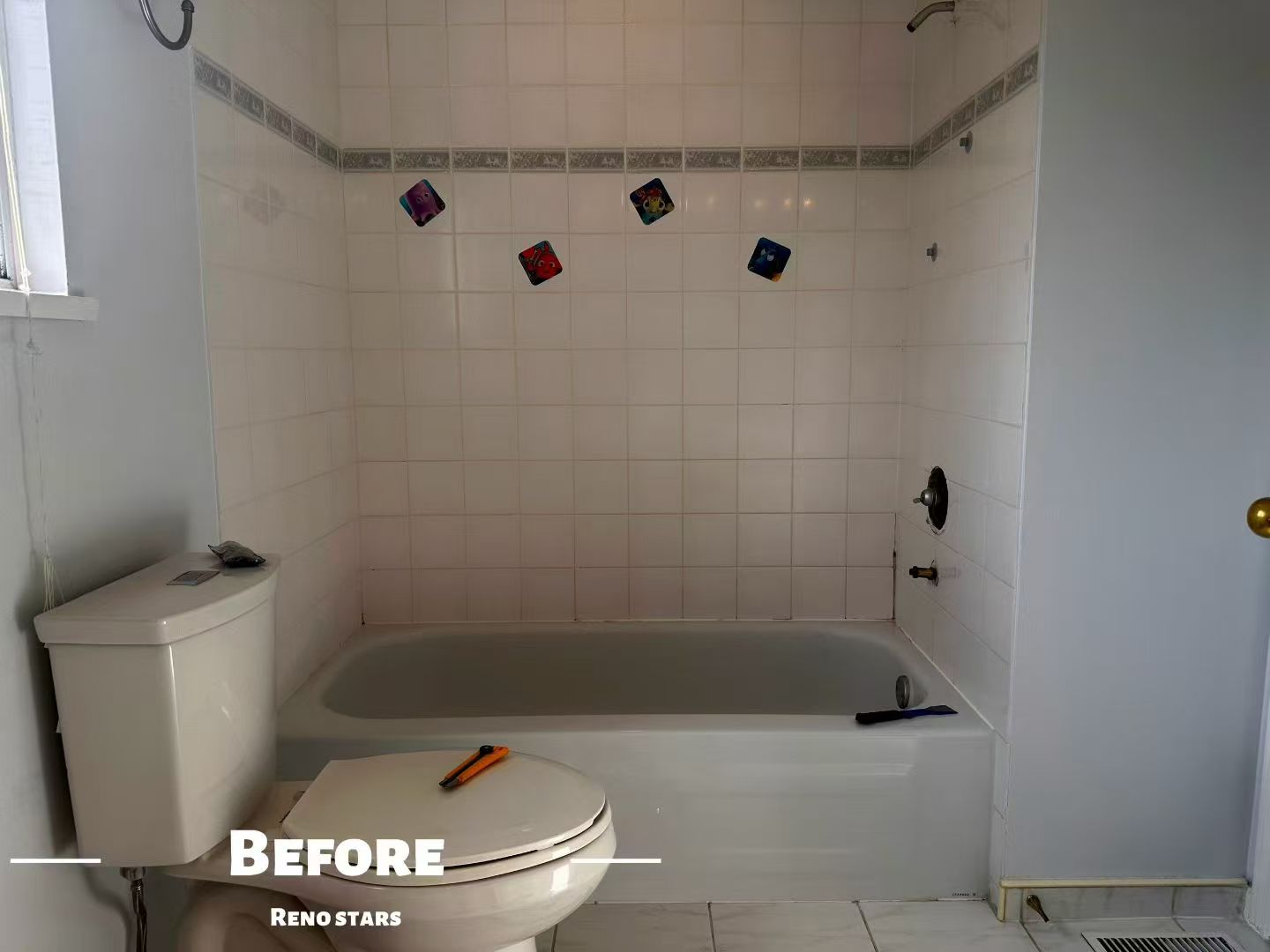 Daughter's Bath Renovation with Gray Tiles - Before Renovation 2