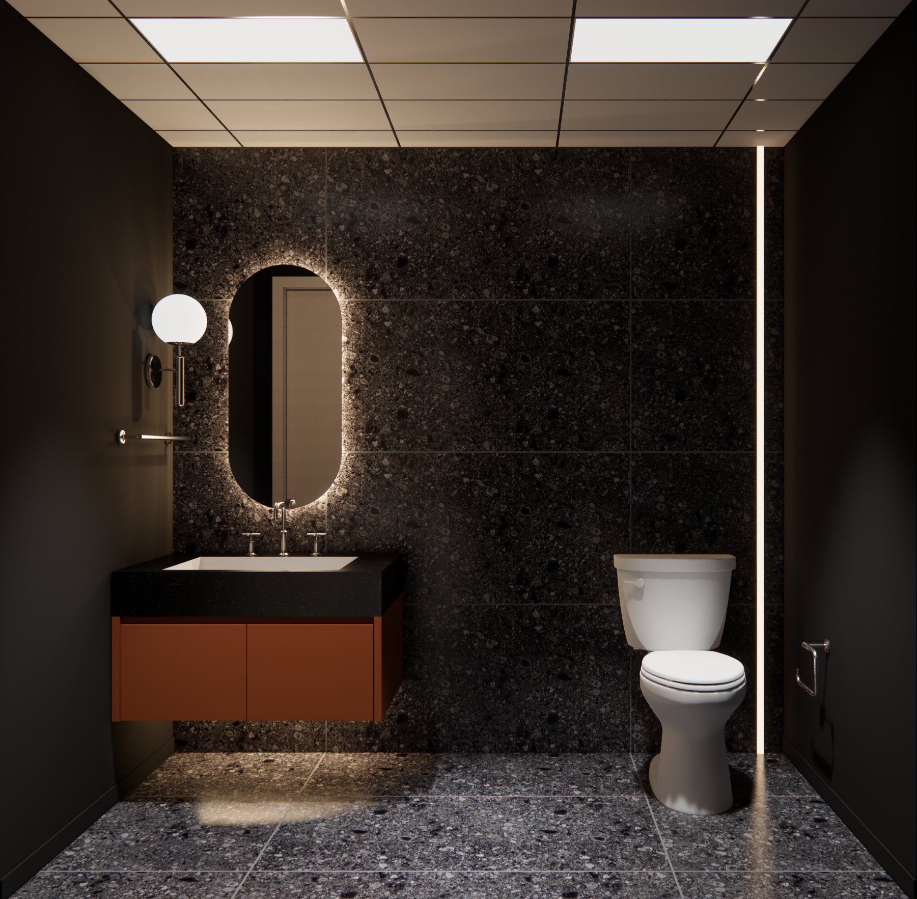 Black Tile Bathroom