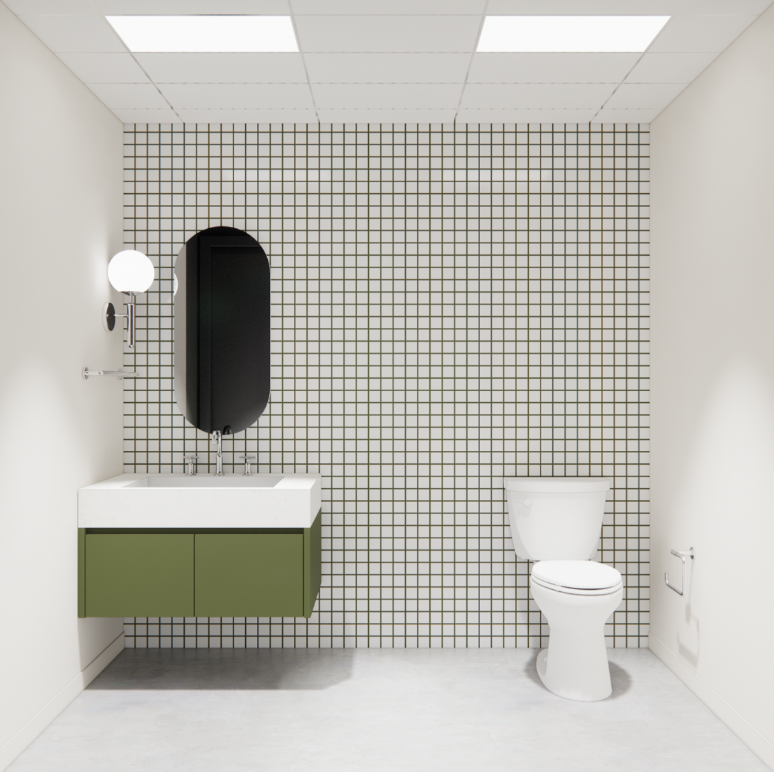 Dark Tile Bathroom Design